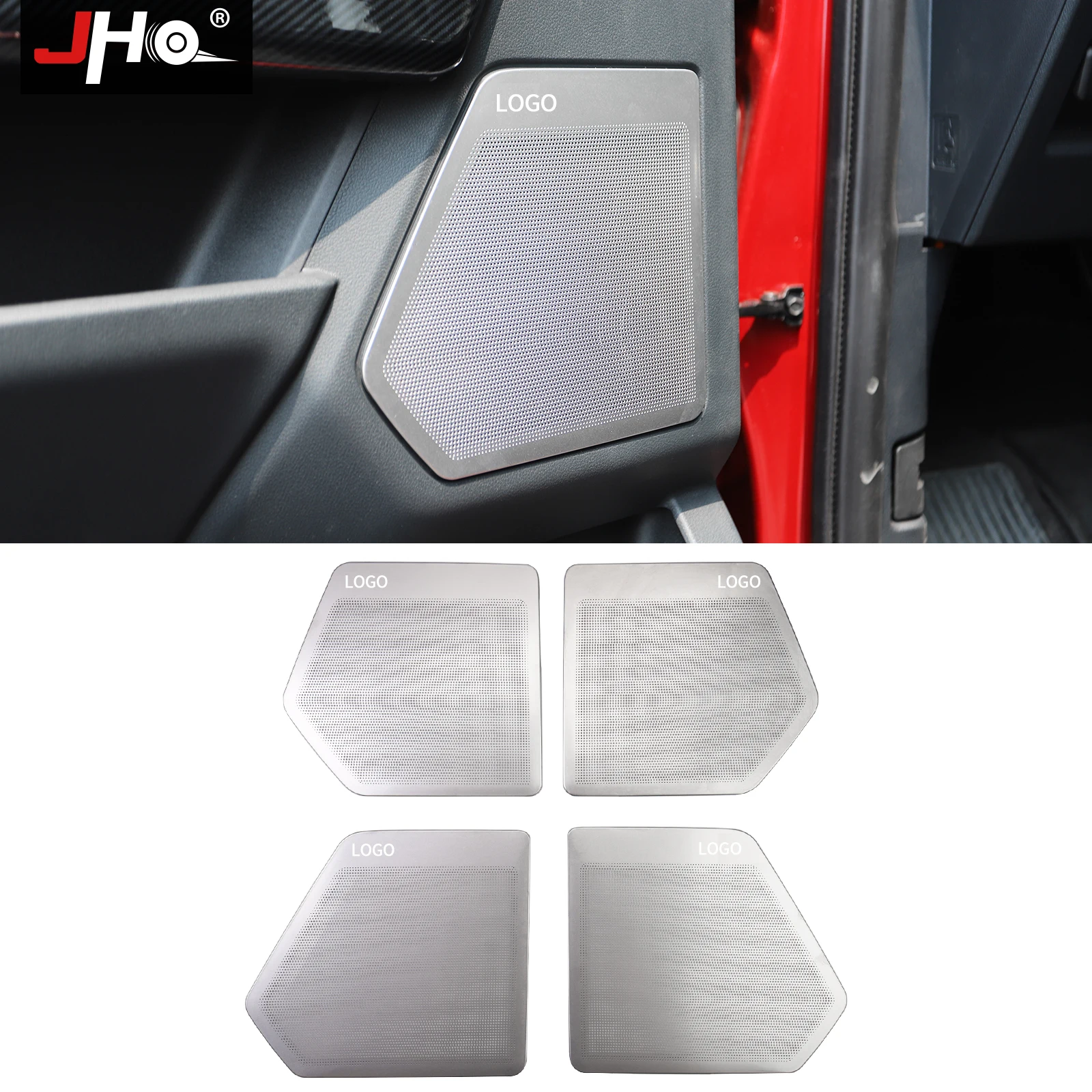 

JHO 4PCS Car Door Audio Speaker Horn Decoration Cover Trim Interior Mouldings Garnish Sticker Auto For 2021 FORD F150