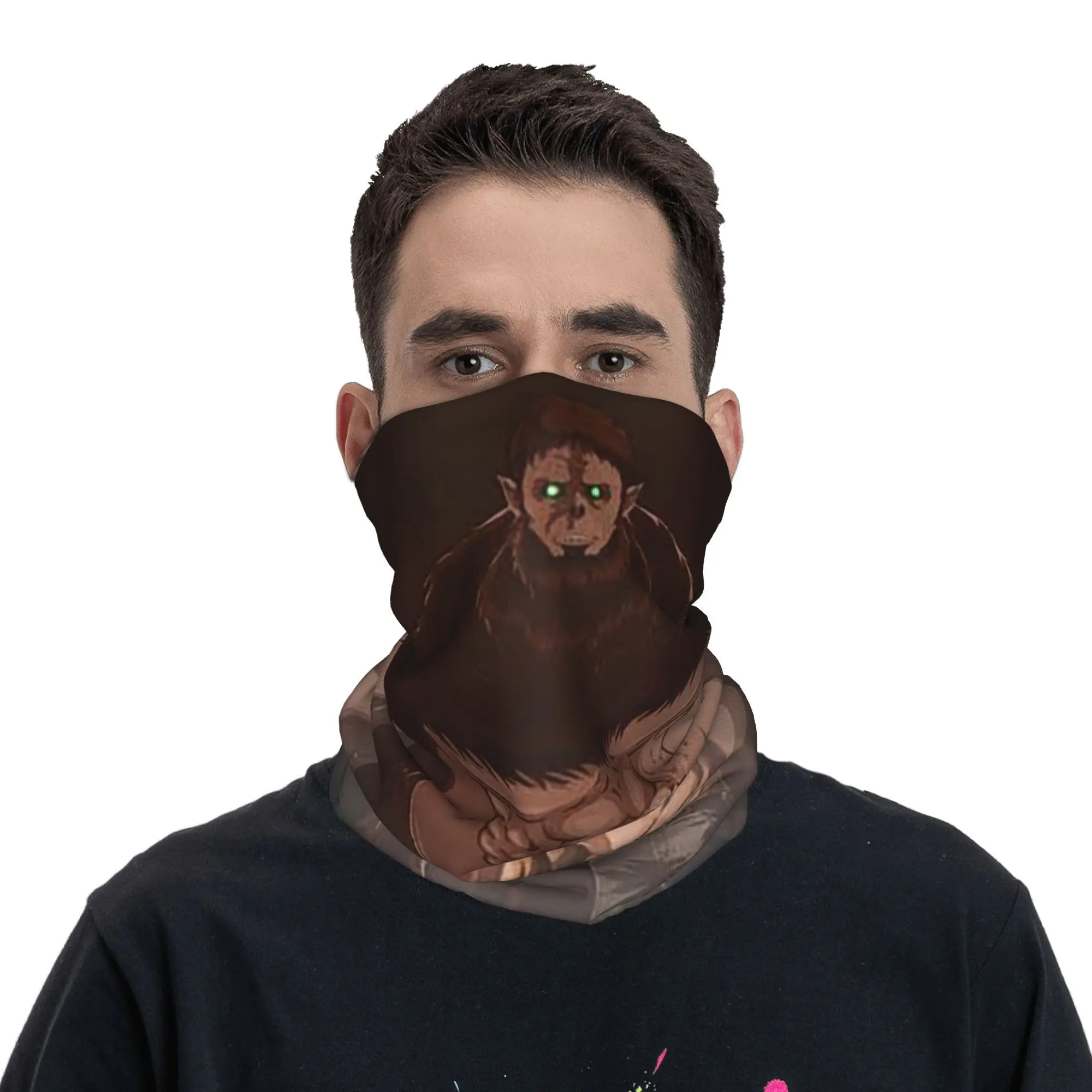 Attack On Titan Zeke Yeager Bandana Neck Gaiter Printed Wrap Mask Scarf Multifunction Balaclava Hiking Fishing For Men Women