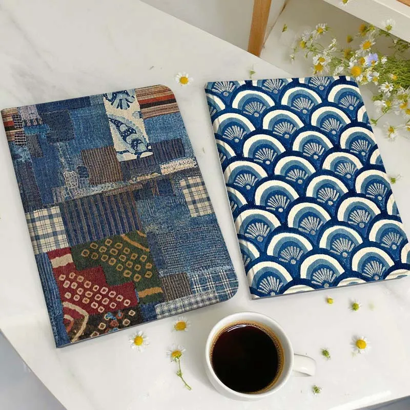 

Blue Patchwork Pattern Art Tablet Case For Huawei Honor MatePad MediaPad Air 5 6 7 11 V6 V7 V8 V9 X9 X8 T10 T10s C5e T5 Gift