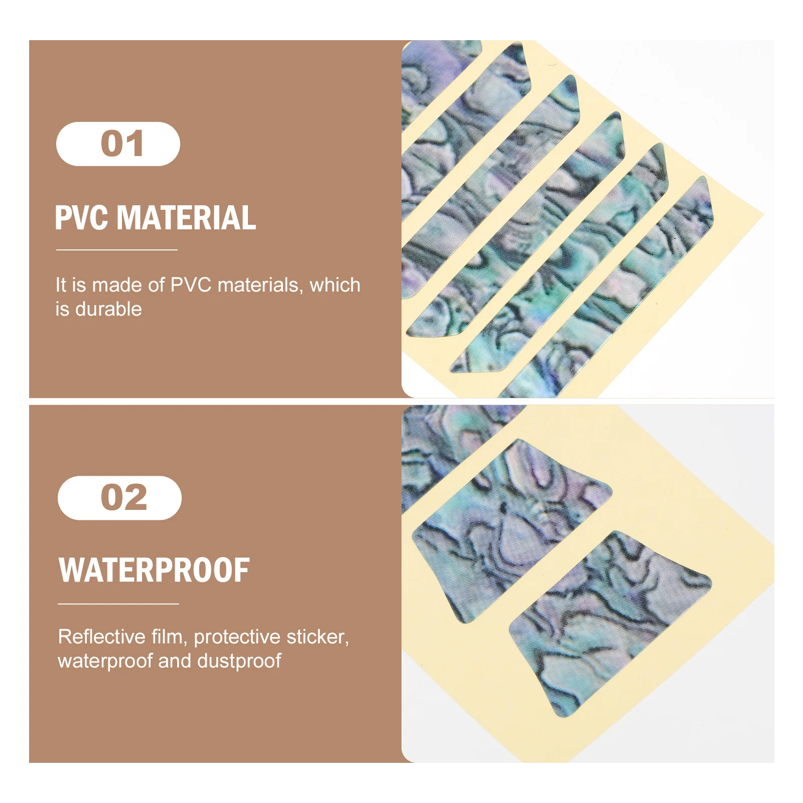 

2Pcs Guitar Sticker Decals High-Grade PVC Material Exquisite Craftsmanship Easy to Apply for Musical Instruments Decoration