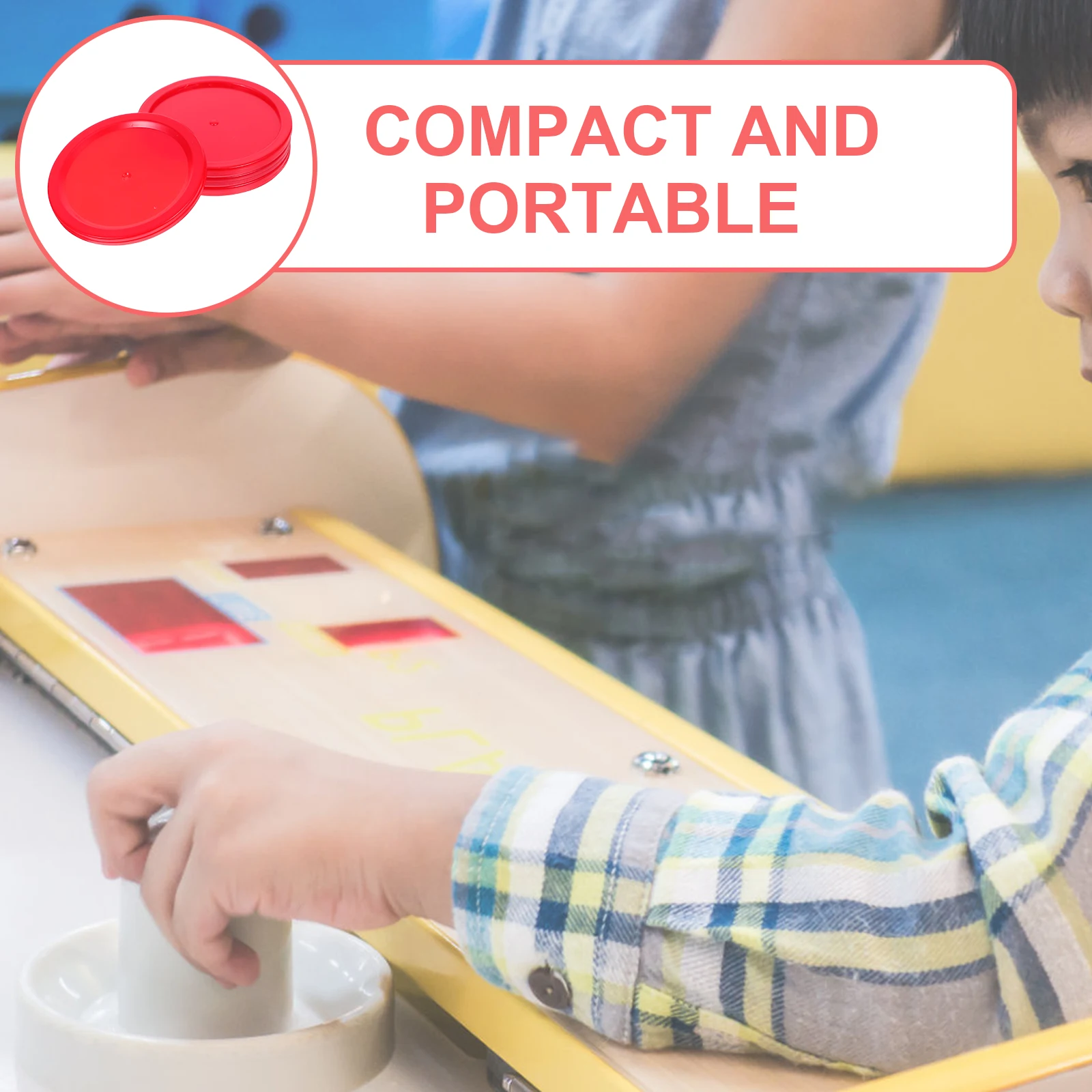 4 قطعة 50 مللي متر هوكي الهواء المجاذيف استبدال تصميم مريح لملحقات الطاولة الأحمر دافعات المتزلجون عدة مقابض الهوكي لوازم #2