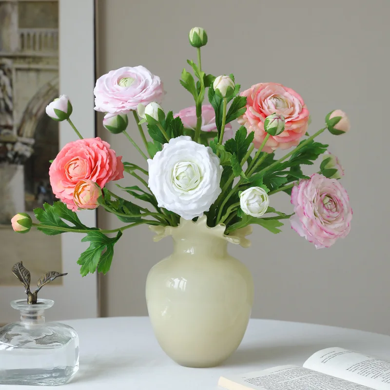 

European Style 3-Heads Artificial Peony Flower Real Touch Wedding Table Decoration Room Decor Fake Plants Flower