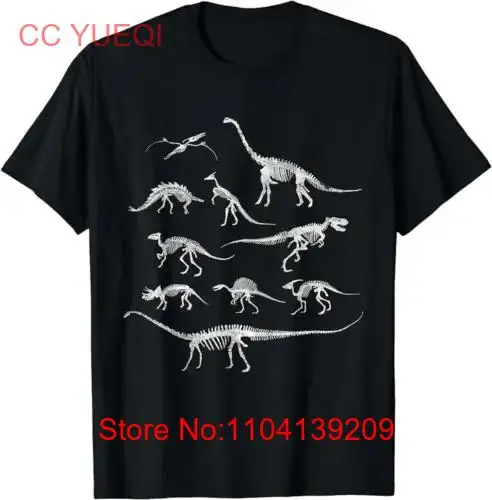 

Dinosaur Skeleton and Dino Bones T Shirt long or short sleeves
