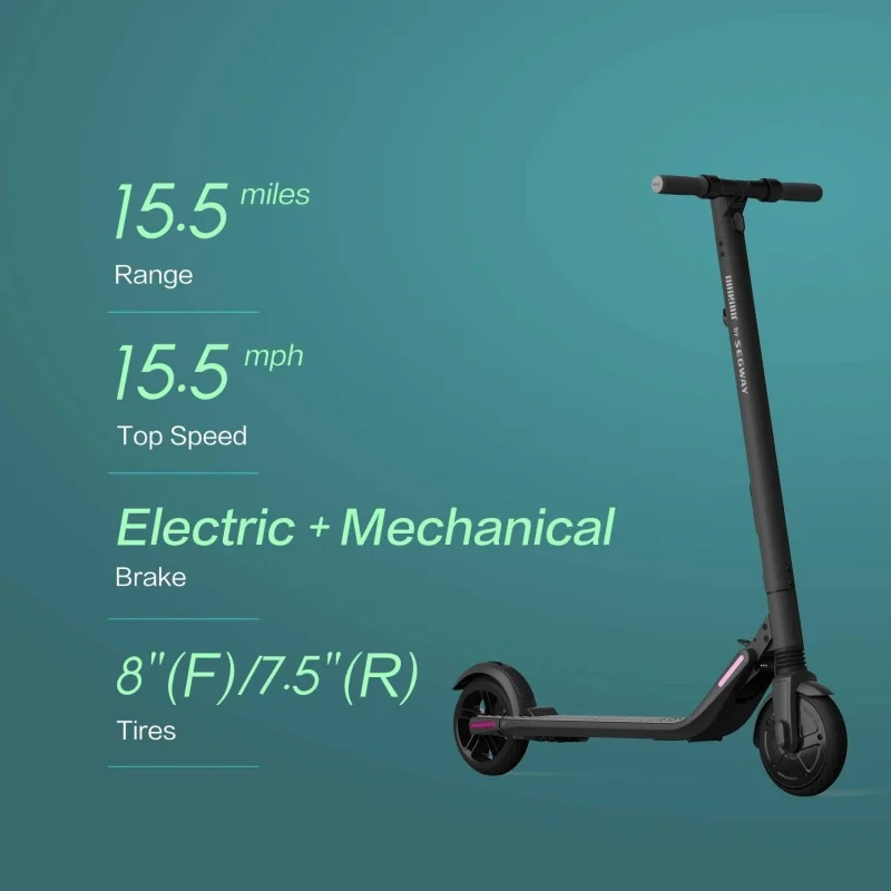 Scooter eléctrico plegable Segway Ninebot ES2/ES3 Plus/ES4, alcance de 15;28mi, 15,5;19mph máx. Velocidad, con motor de 300 W, doble, UL-2271 2272