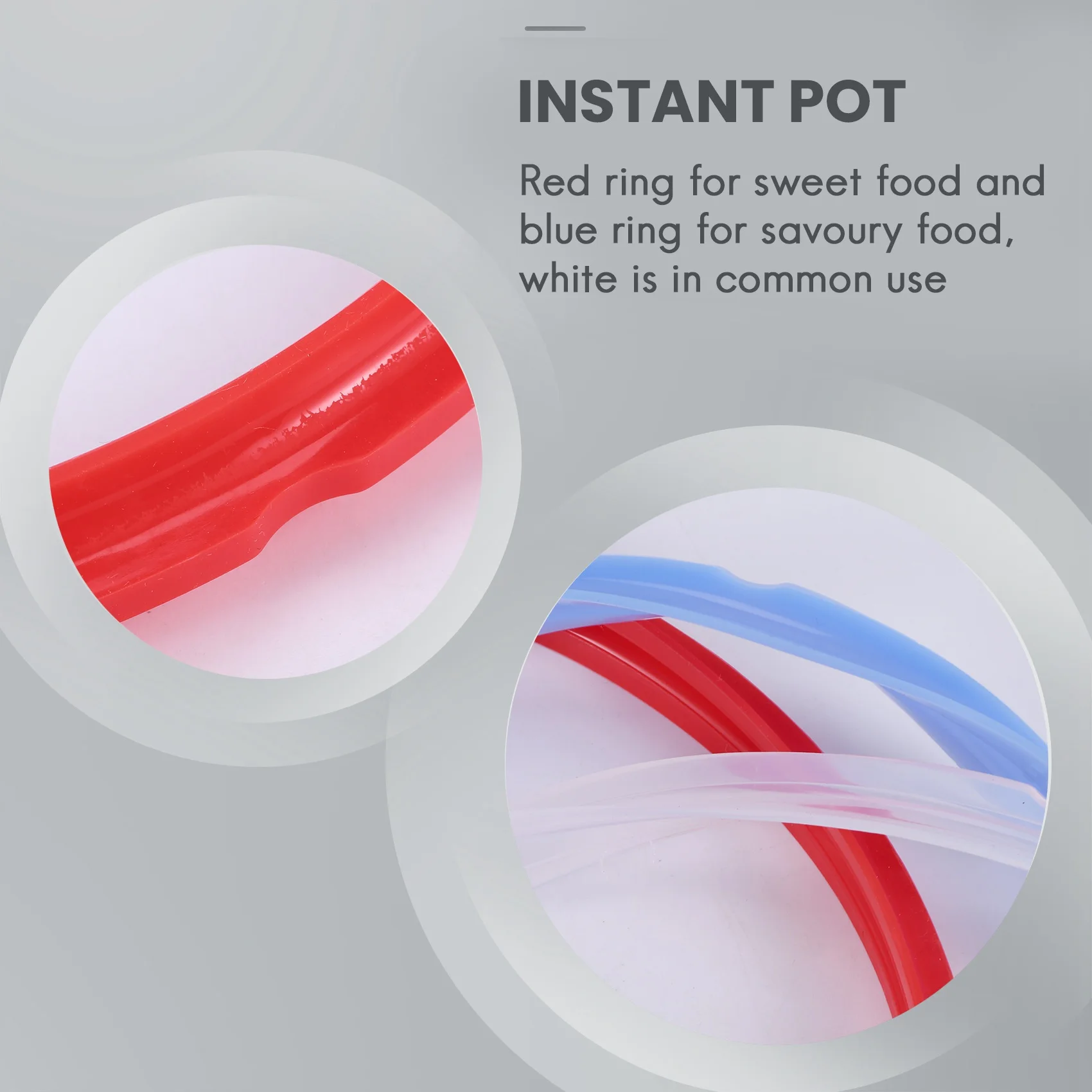 A21Q -Silicone Sealing Ring For Pressure Cooker Pot Accessories, Fits 5 Or 6 Quart Models, Red, Blue And Common Transparent Whit