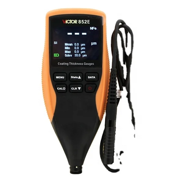 VICTOR 852E Handheld Digital Paint Coating Thickness Gauge Meter Range 0~1250um (0~50mils) Non Magnetic Measurement