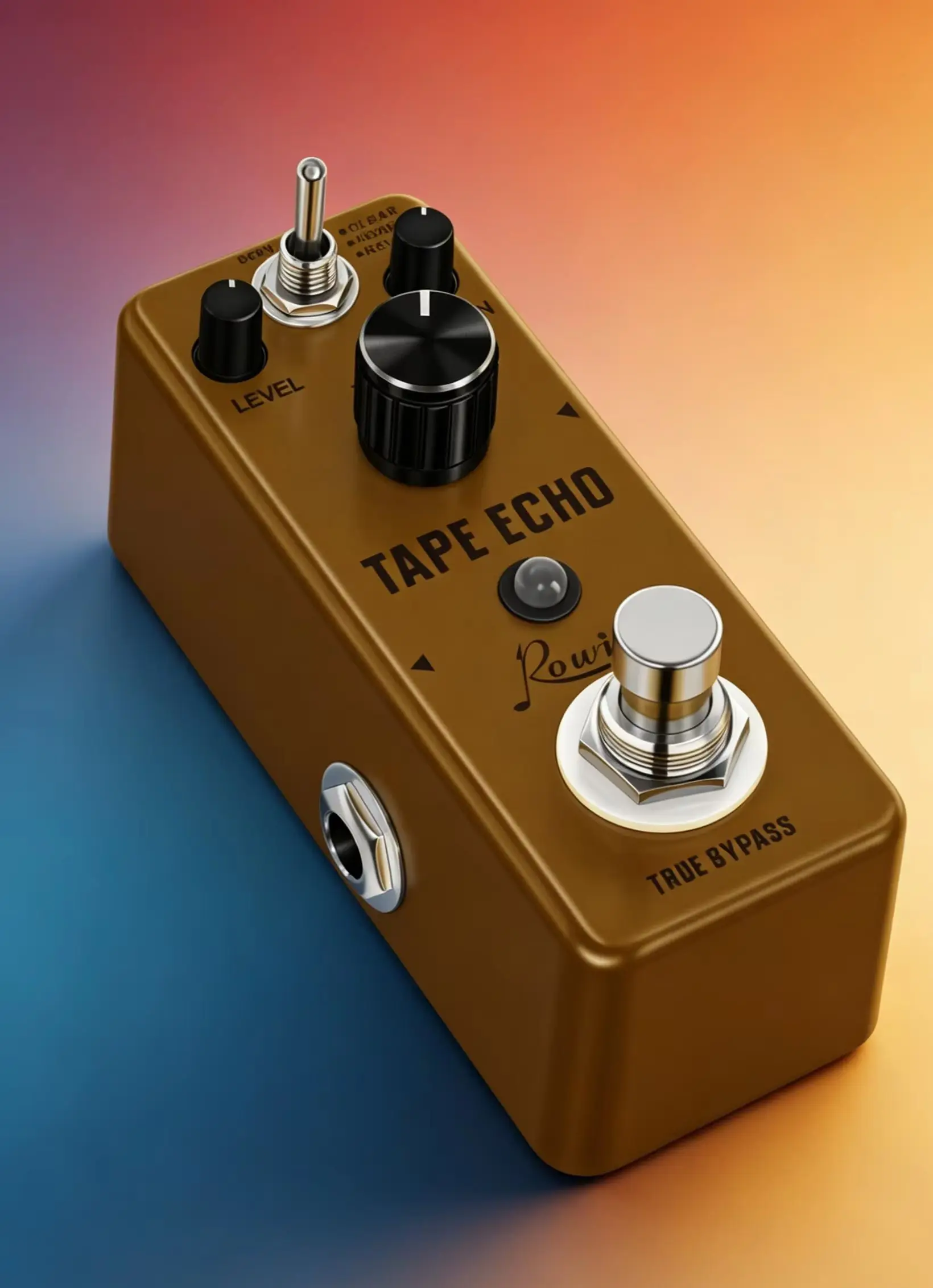 Rowin LEF-3809 Tape Echo Delay Pedal, Vintage Tape Simulation 3 Modes True Bypass Compact Metal Guitar Stompbox