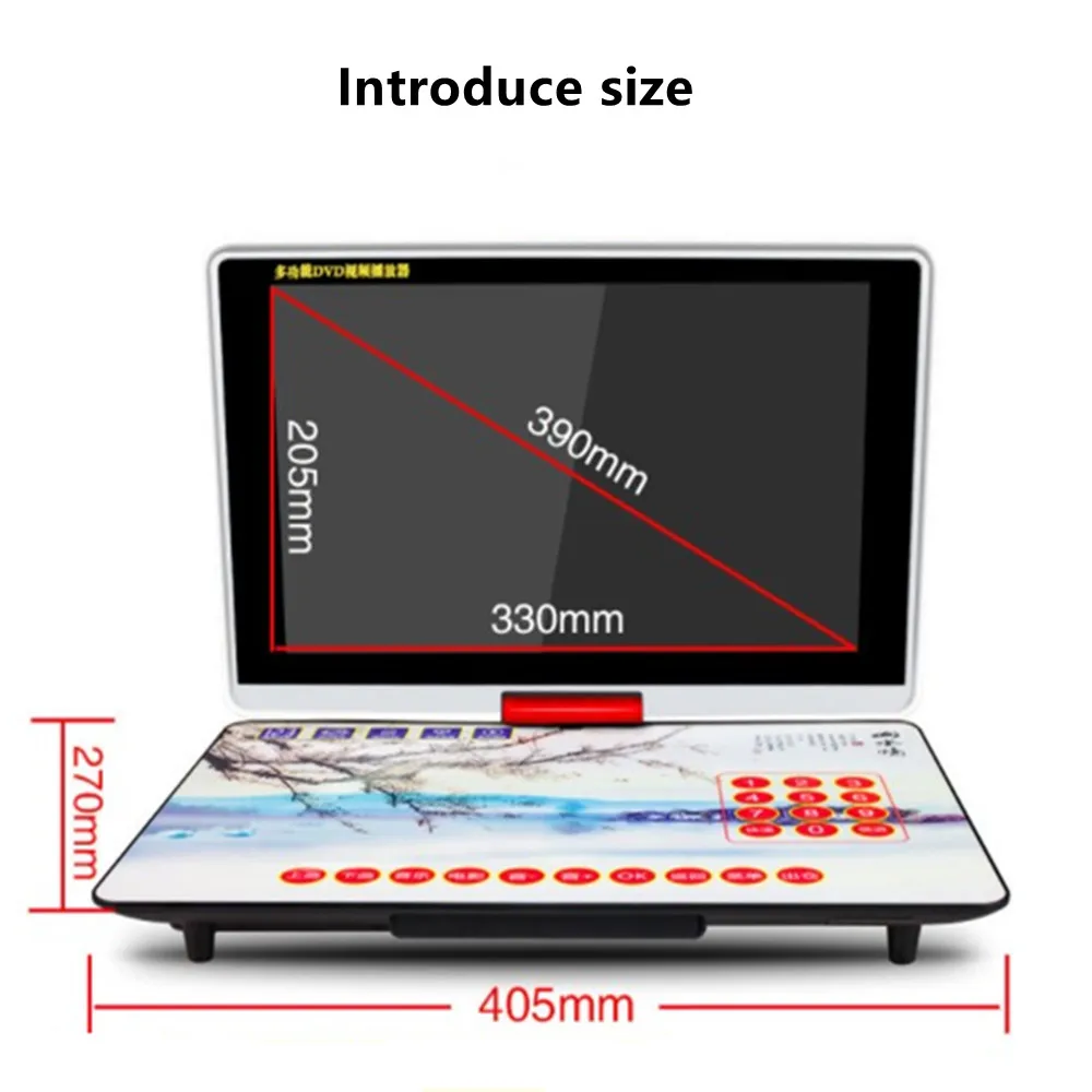 

Full Format Mobile 25 Inch DVD VCD CD EVD Discs Machine HD 1280P Video Player MP3 4 AV Input Output TF Card USB Headset TV Port