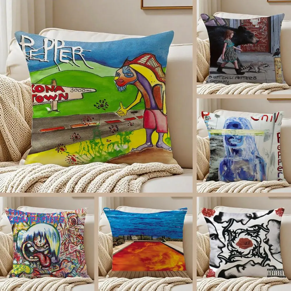 Red Hot Chili P-Peppers Band Soft Plush Pillowcase Double-Sided Printed Cushion Cover Hidden Zipper Home Decor