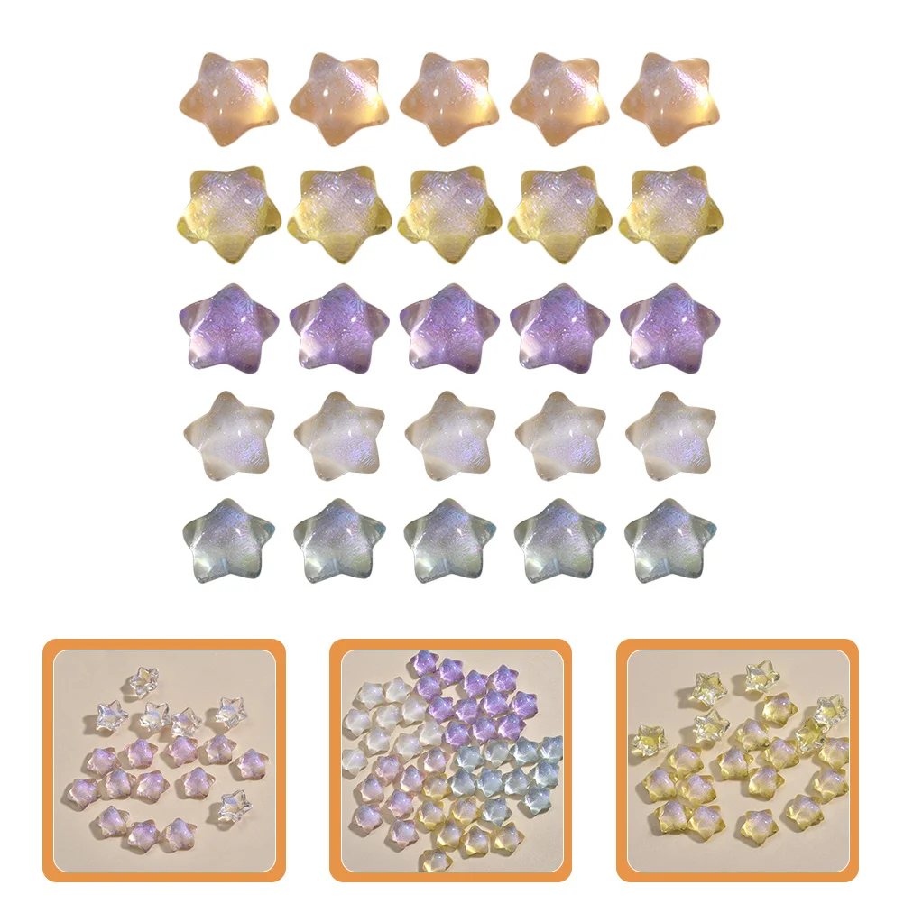 

25 шт., бусины со звездами, смоляные свободные гладкие поверхности для DIY ювелирных изделий, чехлы для телефонов, аксессуары для рукоделия, бусины со звездами для изготовления ювелирных изделий