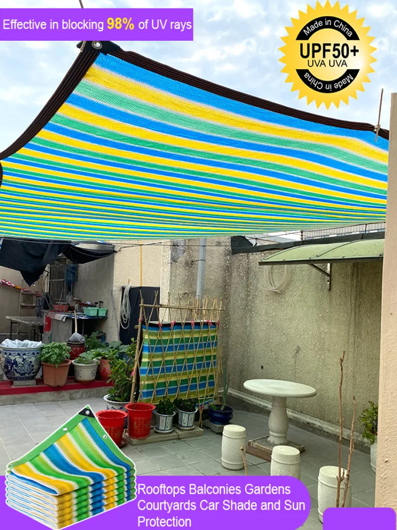 

UVProof and Protective Net Keep Your Courtyard and Rooftop Cool and Safe with Colorful Stripes