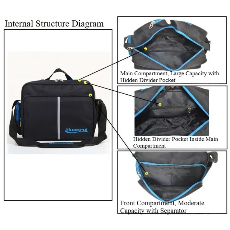 Large Capacity Table Tennis Sports Bag Unisex Ping Pong Single Shoulder Crossbody Bag Portable Durable Table Tennis Racket Bag