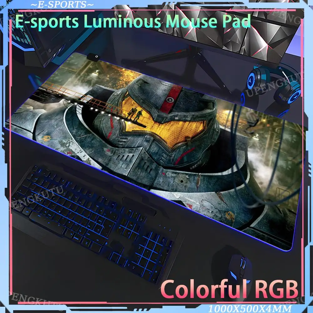 

Резиновый противоскользящий коврик для стола Robot Warrior, защитный коврик для рабочего стола, механический коврик для игровой консоли, RGB-аксессуары для геймеров, коврик для мыши