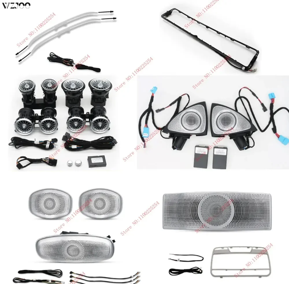 64 Colors LED Air Vents 3D Rotating Tweeter Speaker For Mercedes Benz W213 E-Class Coupe AMG E43 E53 E250 Interior Ambient Light
