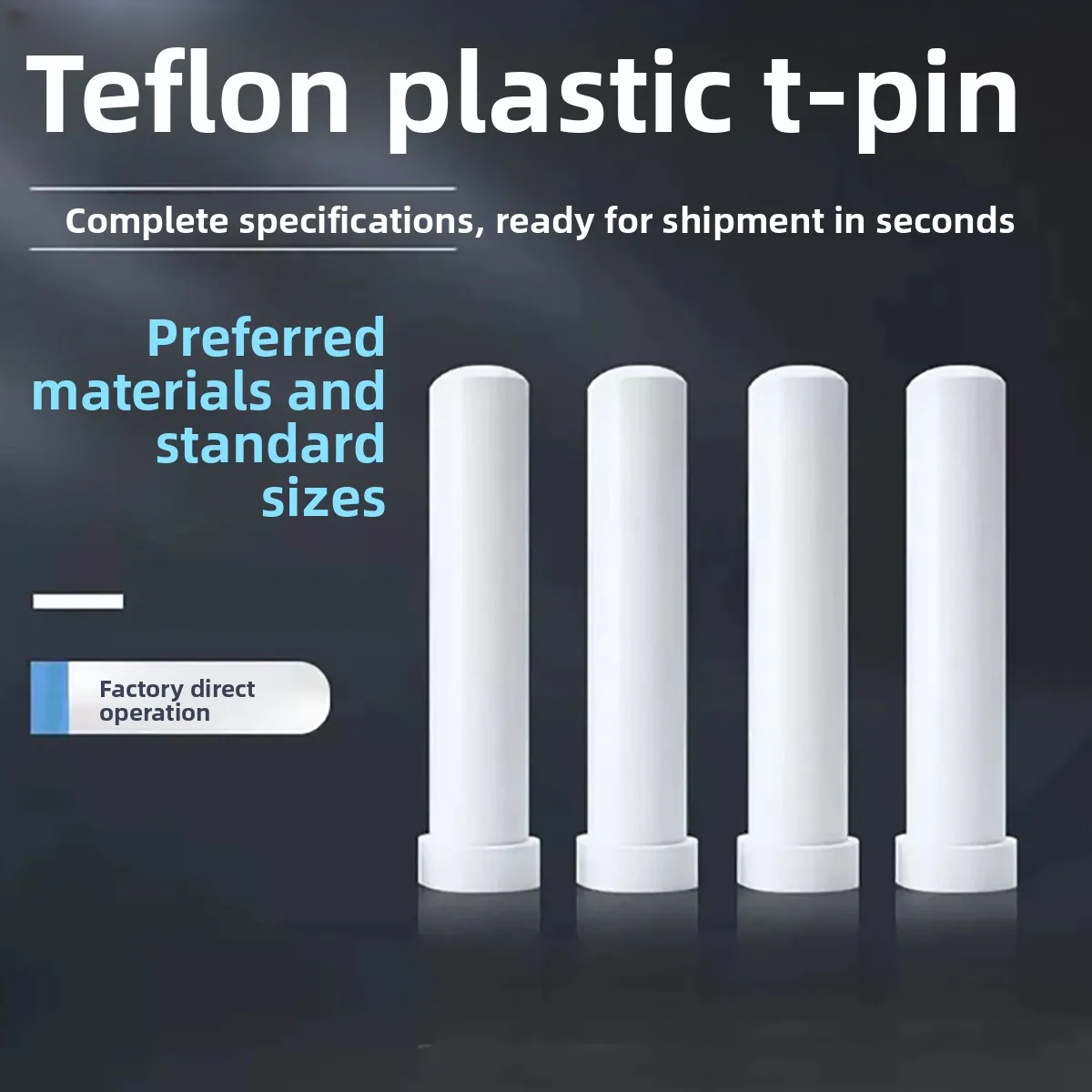 Plastic T-Shaped Pin PTFE Plastic Steel Top Material Mold Accessories Floating Pin 6/8/10