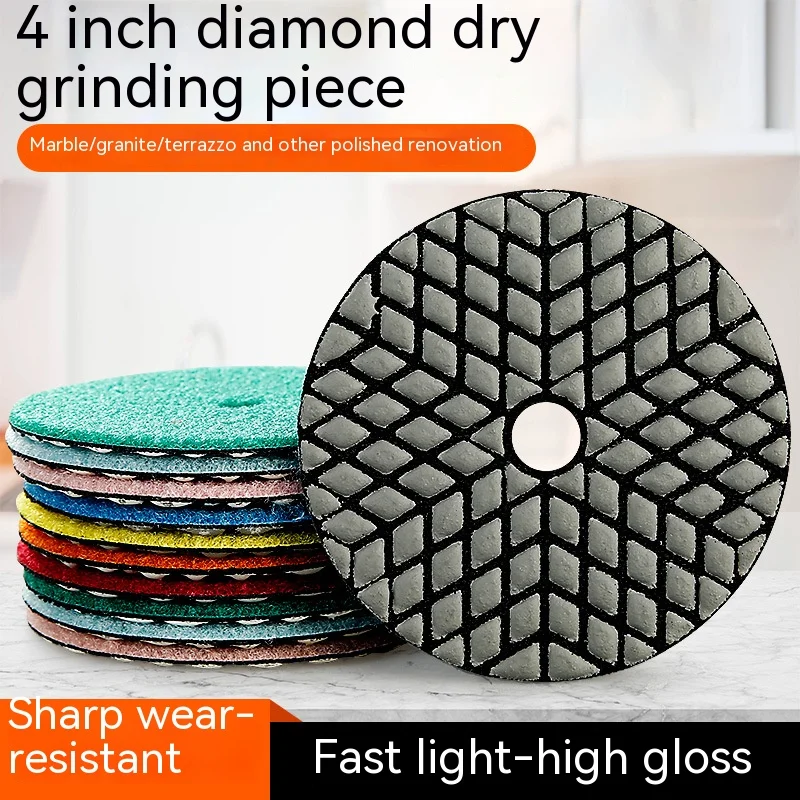 

4Inch 100mm Diamond Wet Polishing Pad Grinding Pad Wear-resistant for Stone Marble Quartz Granite Angle Grinder Refurbished Pad