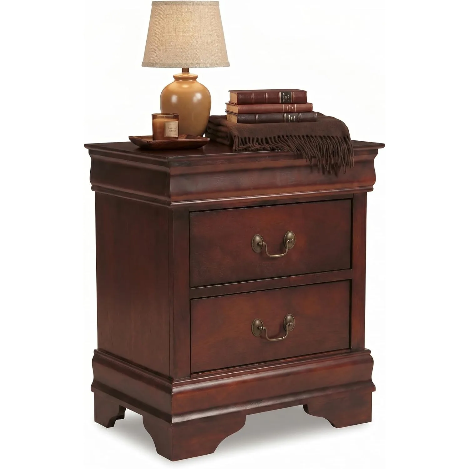 Alisdair 2 Drawer Nightstand, Reddish Brown