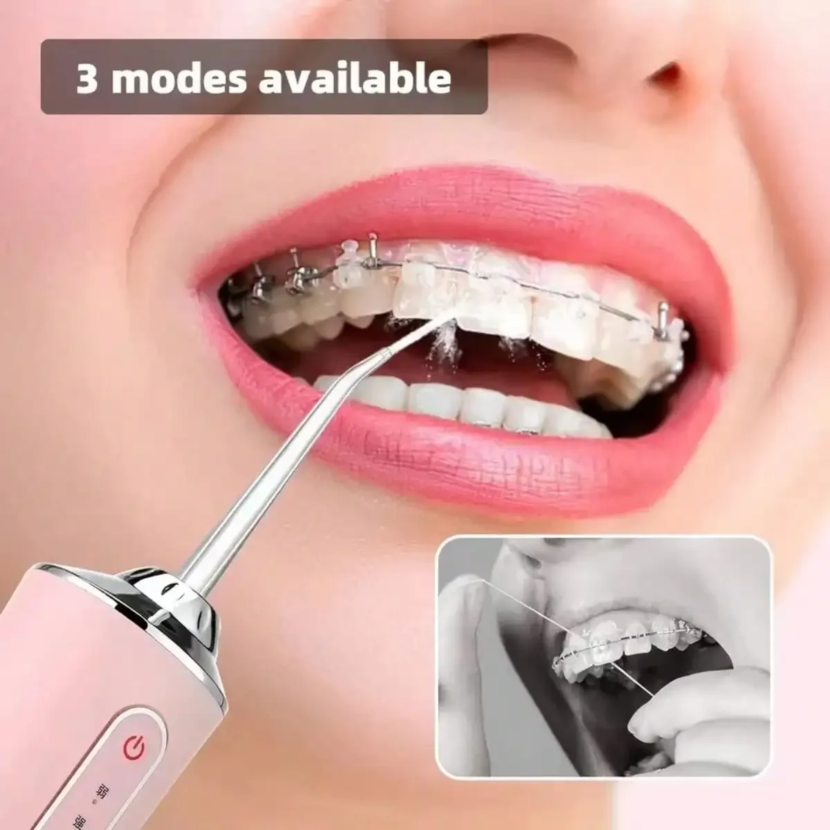 خيط تنظيف المياه الكهربائي 2026، رقاقة ذكية، تحكم دقيق في الضغط، فوهة دوارة 360 درجة، جهاز تنظيف الأسنان قابل لإعادة الشحن