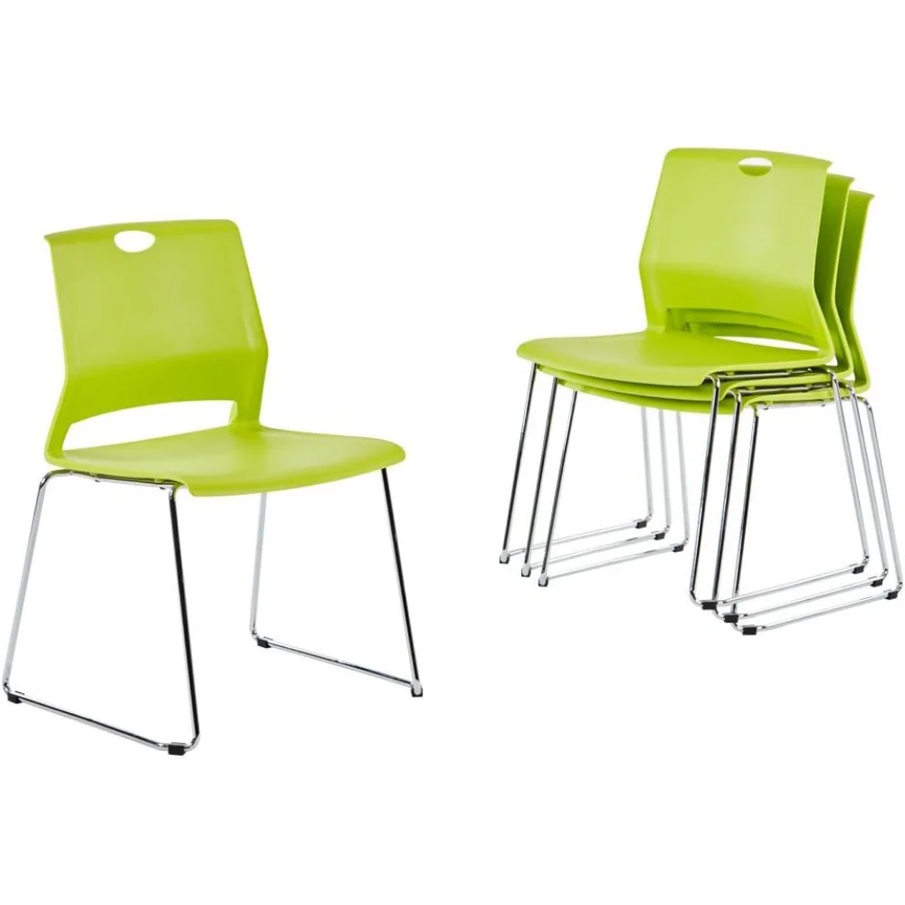 Stapelstühle für Unternehmen, moderne Esszimmerstühle für Zuhause, Grün (4er-Set)