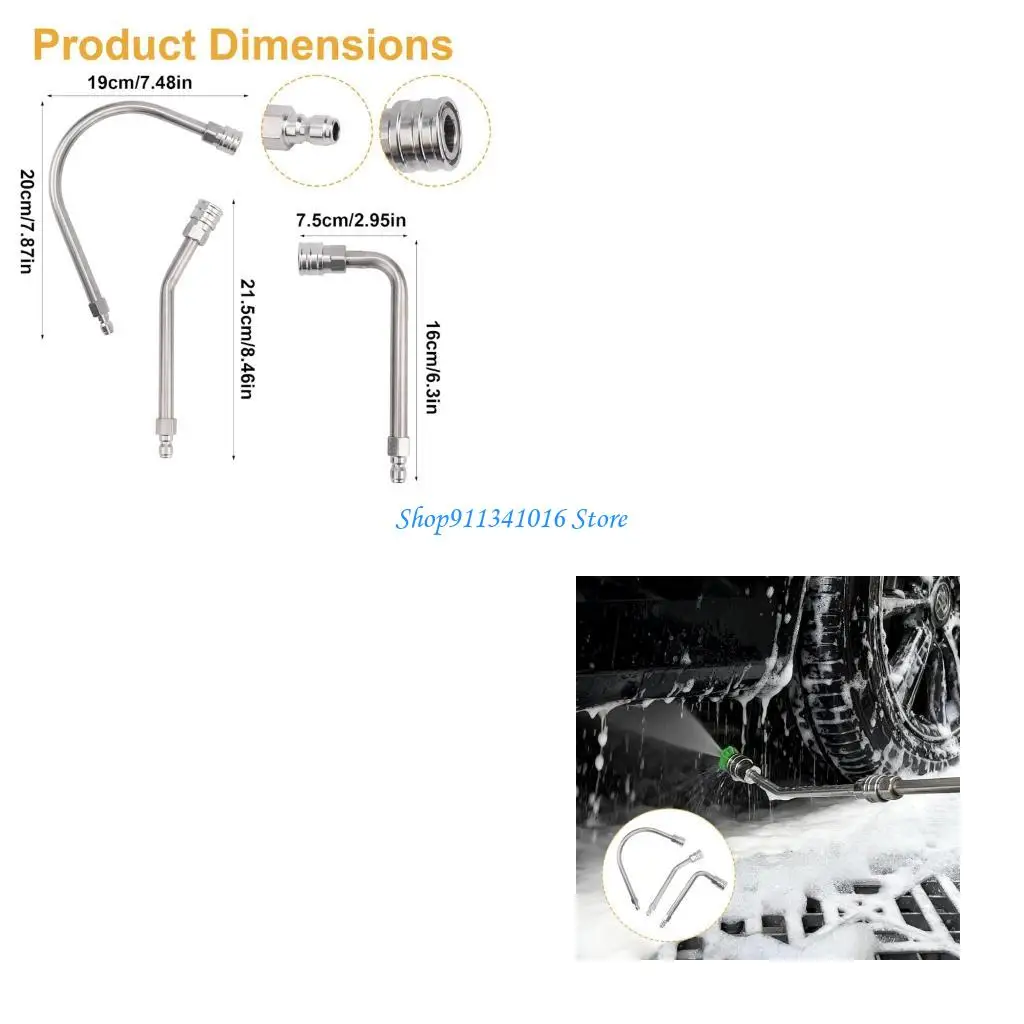  3pcs Professional Pressure Washer Accessory Set Corrosions Resistant Steel
