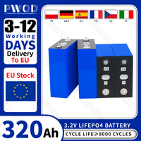 Lifepo4 Battery 320AH Grade A DIY 12V 24V Lithium iron phosphate Cell Rechargeable golf cart batterie For Camping EV RV EU Stock