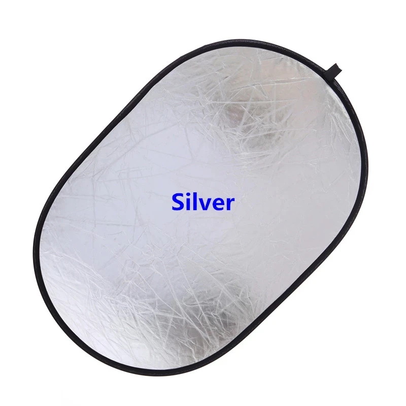 For Studio Photography Ellipse Multi Disc Reflector Collapsible Light Portable Oval 2 in1 Silver And White 90x120cm 35x47