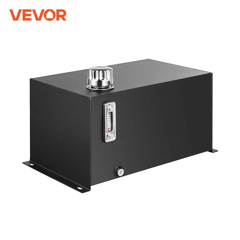 VEVOR 10 Gal Hydraulic Fluid Tank with Strainer Temp Gauge Filter Breather Cap Gasoline Transfer Tanks for Tractors Trucks