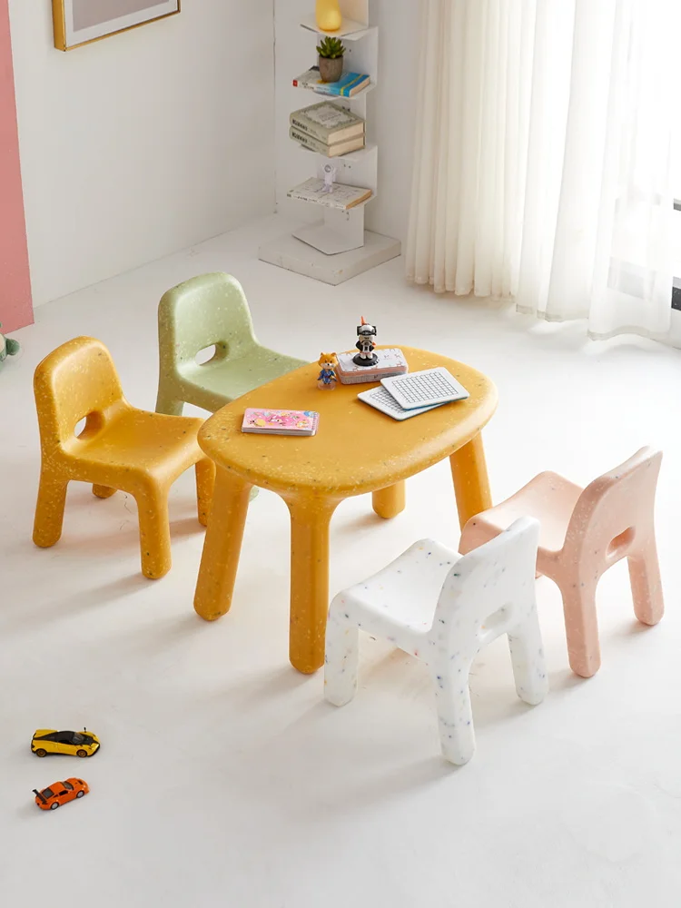 

Furniture Nordic Learning Chairs boy Girl Cram School Kindergarten Writing Desk Chair Home Living Room Backrest Small Stools