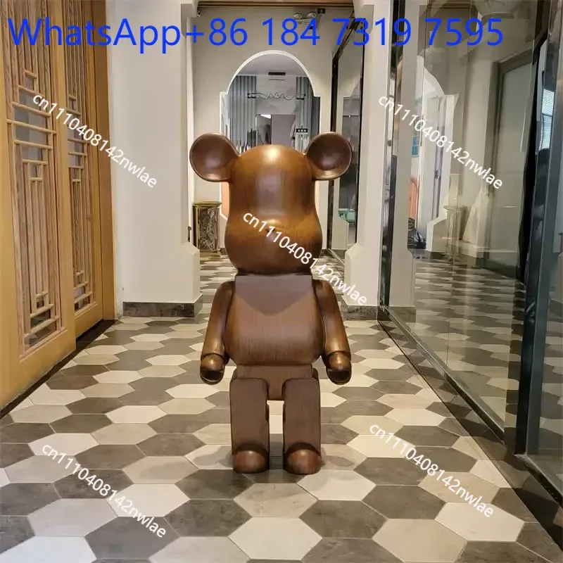 American Walnut Bear Piggy Bank Floor Ornament Simple New Chinese Style Living Room TV Cabinet Decoration - view 4