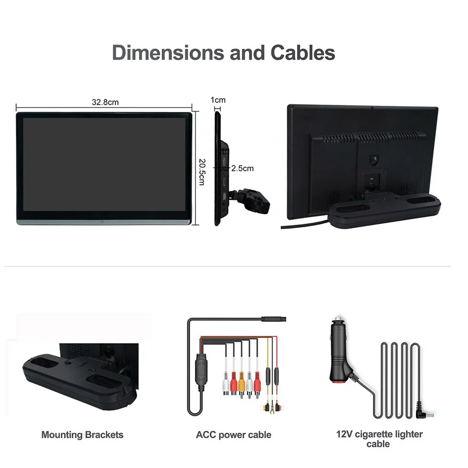 Monitor para reposacabezas de coche, pantalla táctil IPS Android de 13,3 pulgadas, 8G + 128G, reproductor de vídeo FM, Bluetooth, AirPlay, HDMI, para BMW y TV