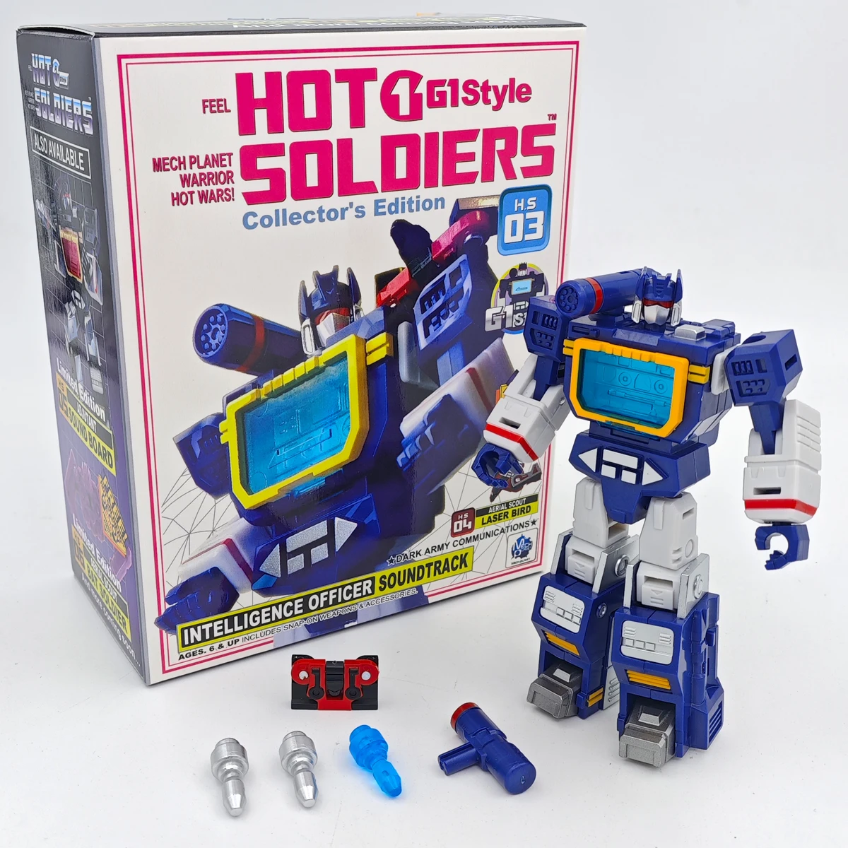 Hot Soldiers HS-03 HS03 Mini Soundwave With Laserbeak Transformation 11CM G1 Pocket MFT Deformation Action Figure Robot Toy