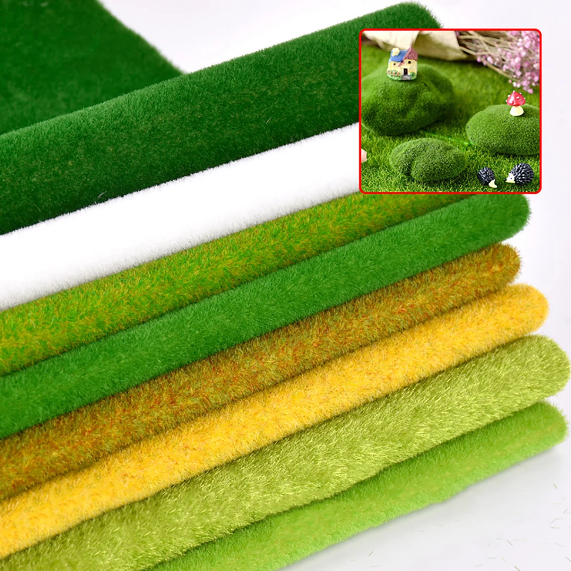 1Pcs Artificial Grass Mat 25*25cm 35*50cm 35*100cm Simulation Turf DIY Micro Landscape Model Home Garden Wall Decoration