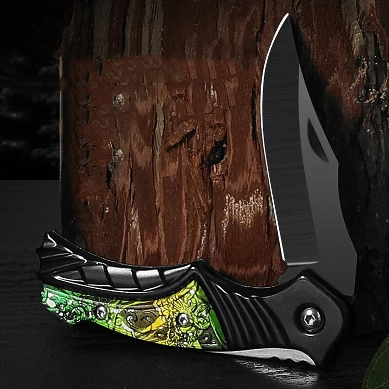 Exquisite sharp fruit knife, outdoor tactical self-defense knife,wilderness camping barbecue multi-functional rope cutting knife