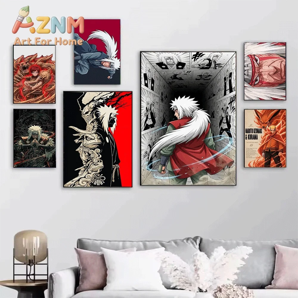 Anime Naruto Canvas Wall Art Minato Namikaze Yellow Flash Golden Splash Poster Unframed Canvas Painting Bedroom Living Room Ho