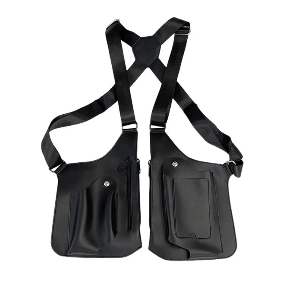 New Anti-theft Storage Vest Bag Concealed Multifunction Mobile Phone Bag Leather Strap Chest Bag Outdoor Sports