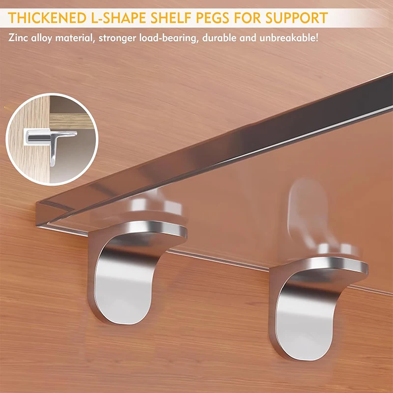 20Pcs Zinc Alloy Shelf Support Pegs 5mm Shelf Support Pegs Set L-Shaped Cupboard Shelf Pegs Cupboard Shelf Pegs Shelf Pins Kit