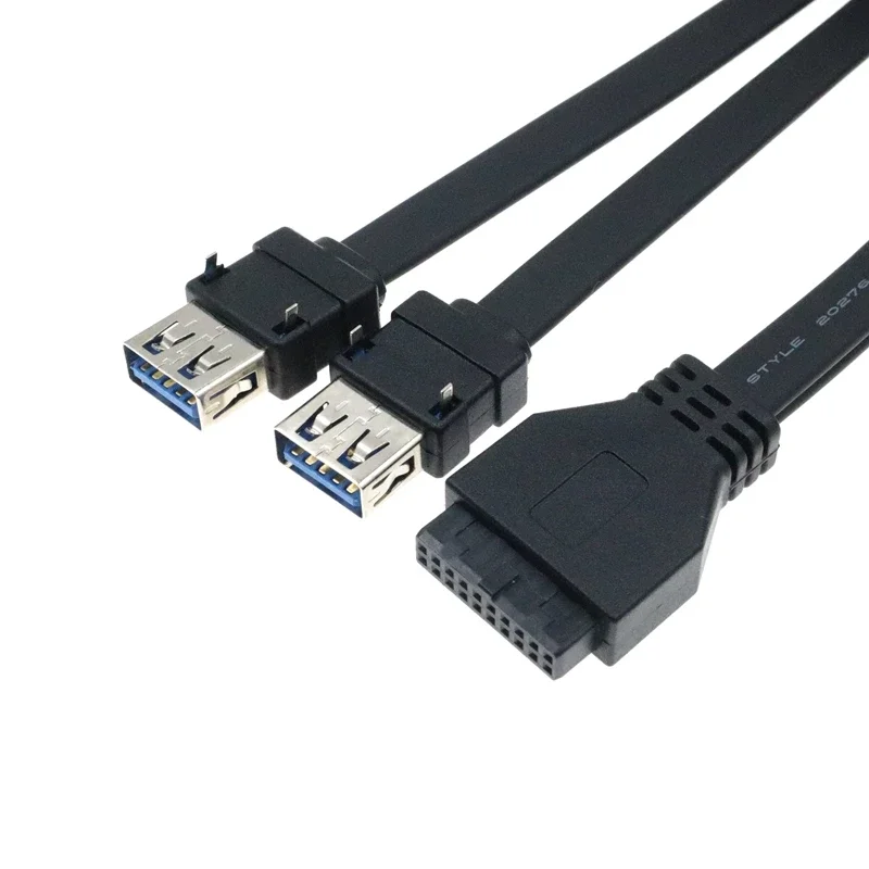 60 سنتيمتر عالية السرعة اللوحة الأمامية مهائي كابلات 20Pin إلى 2 منفذ USB 3.0 مع القدم الثابتة للكمبيوتر المكتبي حالة الكمبيوتر Chassi