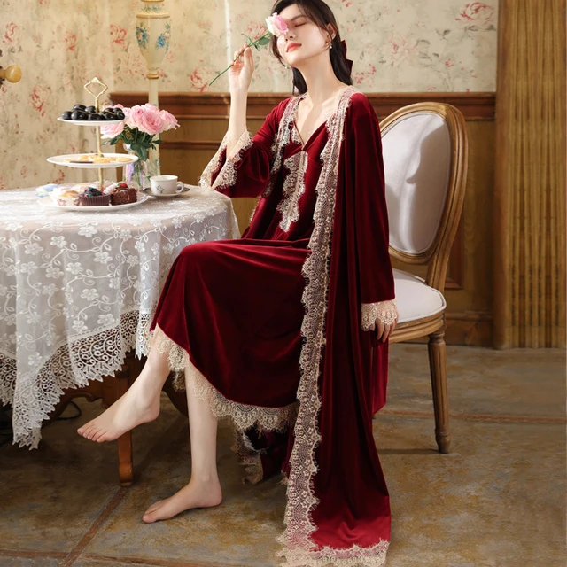 Velvet nighty gown hotsell