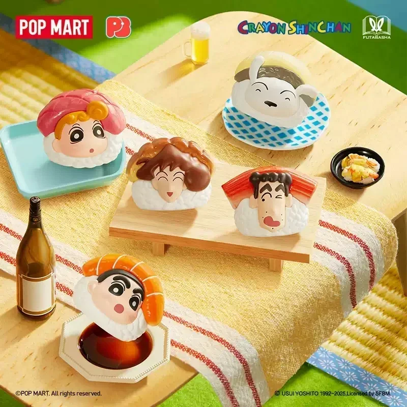 POP MART POP BEAN Sushi Serie CRAYON SHINCHAN Blind Box Mystery Box Original Spielzeug Puppe Nette Anime Figur Desktop Ornamente