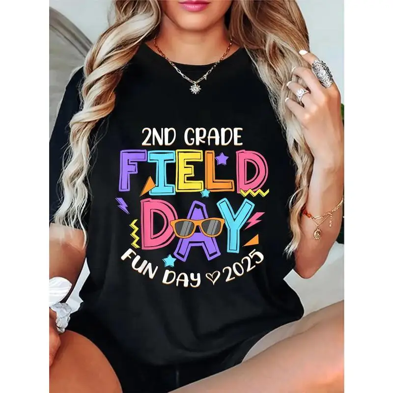

"2nd Grade Field Day T-Shirt for Women | Fun Day Teacher Student Graphic Tee | Team Spirit Outfit | 2025 Elementary School Gift"