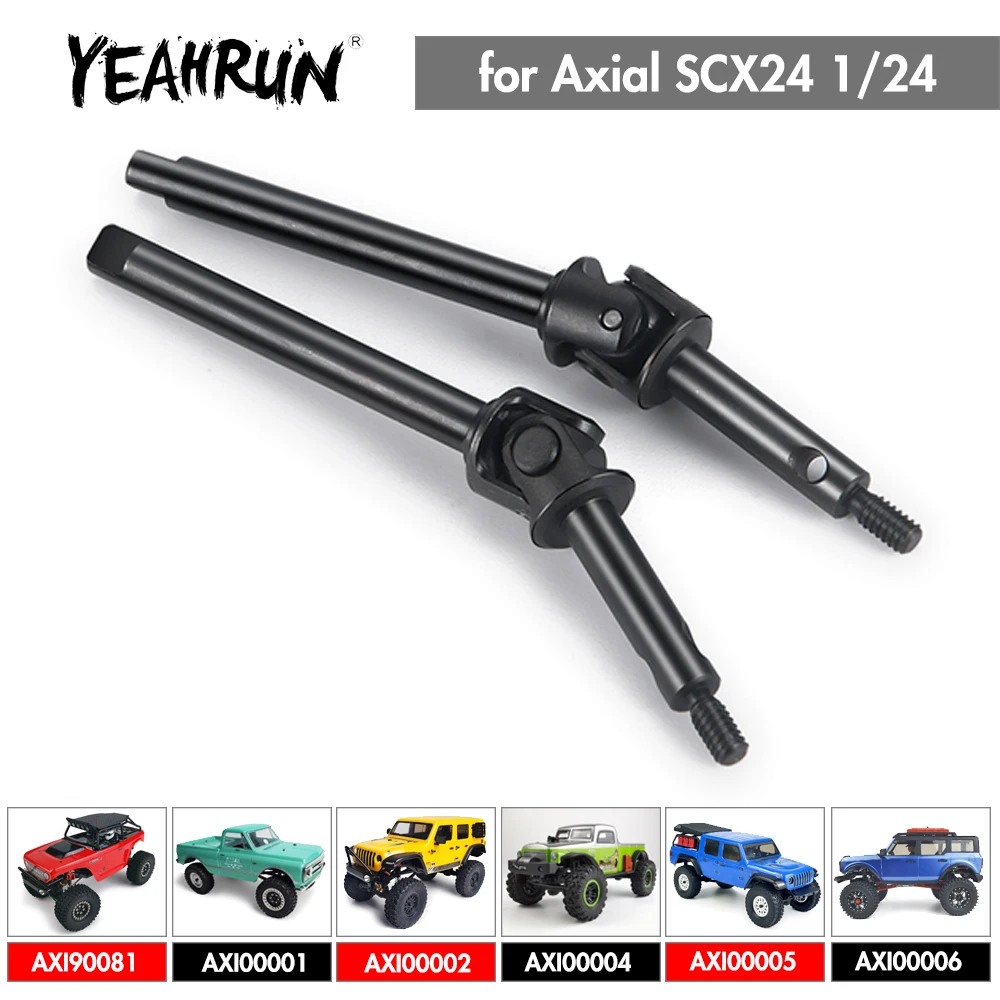 

YEAHRUN Steel Front Axle CVD Drive Shaft for Axial SCX24 Deadbolt C10 Gladiator Bronco 1/24 RC Crawler Car Model Upgrade Parts