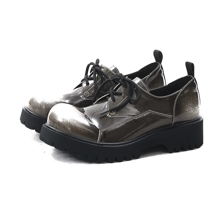 

Мужские туфли-оксфорды с круглым носком на шнуровке цвета выцветания