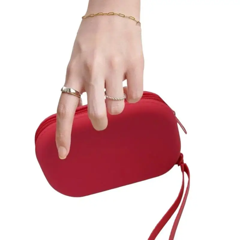 Kosmetik-Organizer, Geldbörse, Silikon, glatter Reißverschluss, Kopfhörertasche, Geldbörse für Damen und Mädchen – Detail 5
