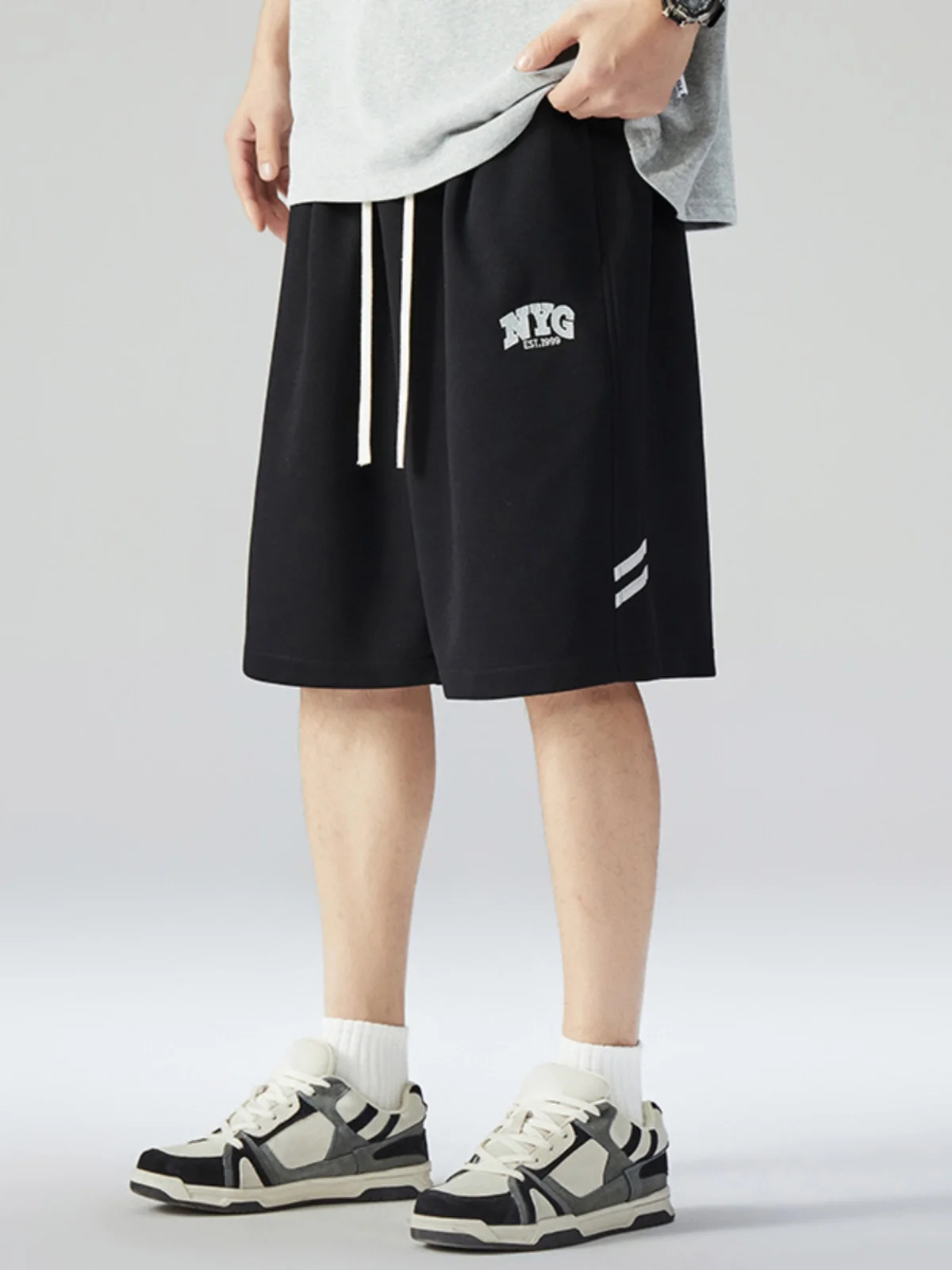 

plus Size Men's Casual orts Qui Dry Wide Leg Summer Five-Point Pants Slimming Spor Bot Loose Fit Youthful Sle