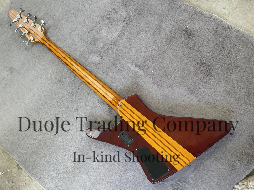 8 string bass Complex chord 7 pieces of wood neck through Red Brown body High quality bridge rose wood fingerboard oval Mosaic