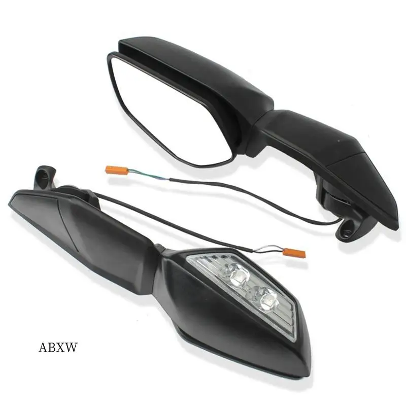

AW-Rear View Mirrors For Kawasaki H2 NINJA 400 ZX4R ZX10R ZX 10R 2016-2020 Motorcycle LED Turn Signal Light Mirrors