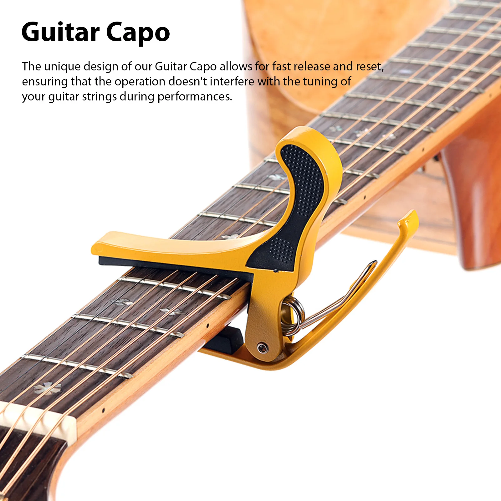 Gitarren-Capo, tragbarer Metall-Capo, leichtes Silikon-Pad für Akustikgitarre, Ukulele, elektrische Instrumente, universelles Zubehör