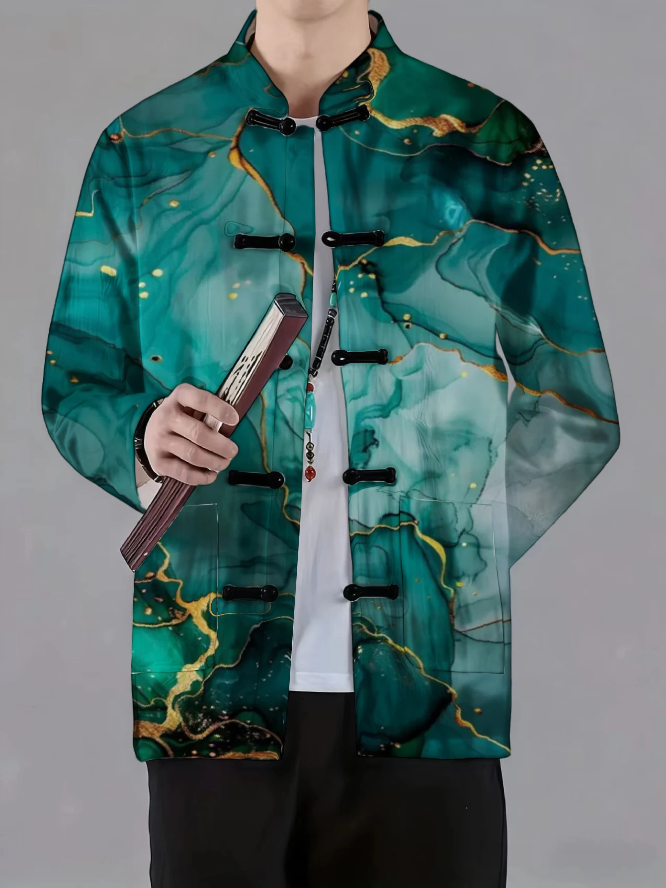 Vintage Collectible Marbles - Veste pour homme à col mandarin