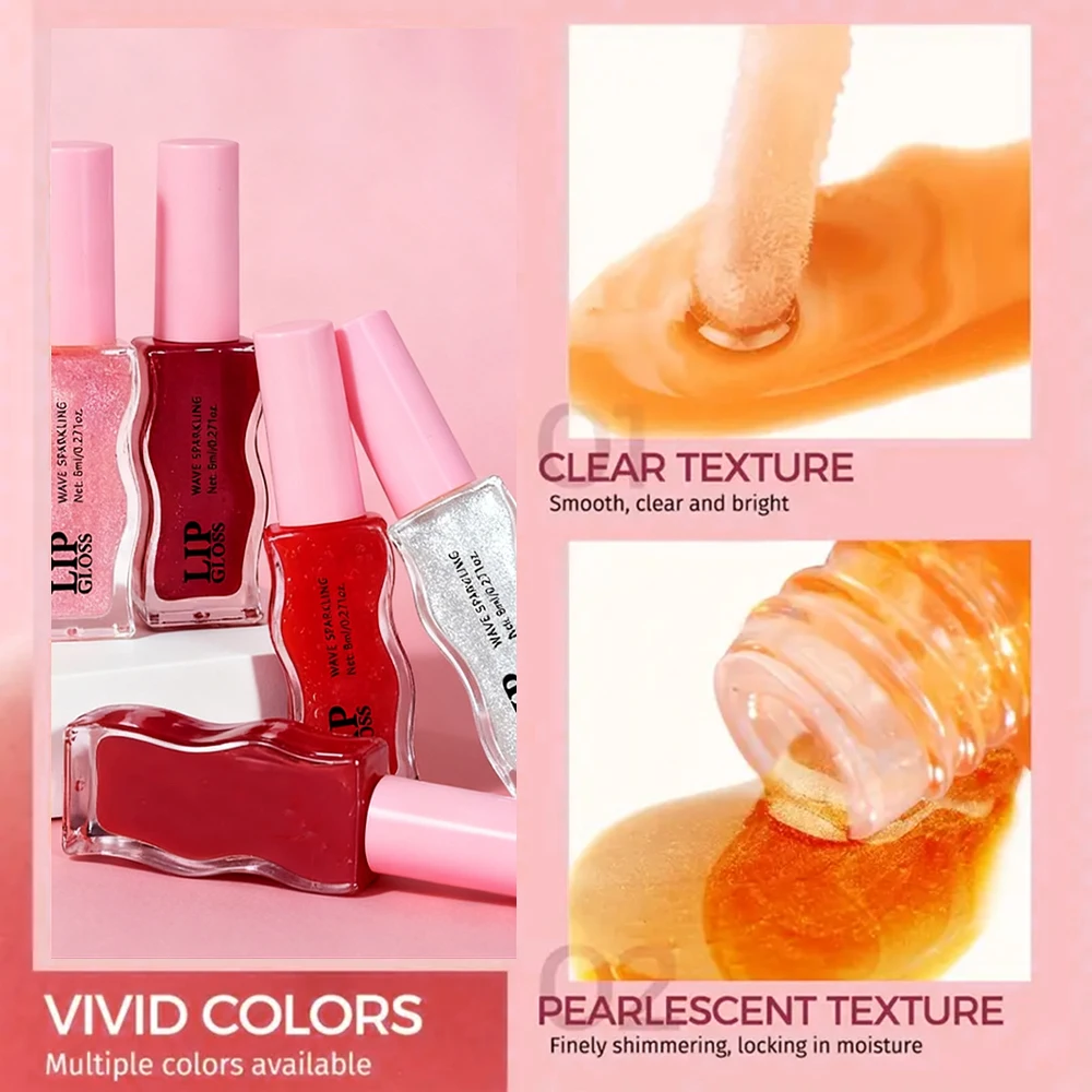 [ตัวเลือกยอดนิยม] ลิปออยล์กลิตเตอร์ 6 สี - ลิปกลอสเนื้อฉ่ำ ติดทนนาน ไม่เลอะ สีเบอร์รี่และสีนู้ด ช่วยบำรุงริมฝีปากให้ชุ่มชื้น