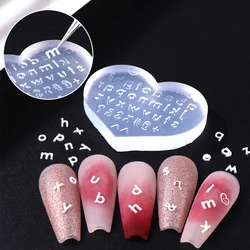 3D Mini Silicone Molds Nail Art Decoration Letter ABC Alphabet Flowers Big Petal Design Acrylic Carving Tools Manicure Jewelry